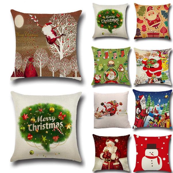 cushion/decorative pillow 2021 christmas santa reindeer snowman cushion cover cotton linen sofa case xmas home decor festive gift
cushion/decorative pillow 2021 christmas santa reindeer snowman cushion cover cotton linen sofa case xmas home decor festive gift