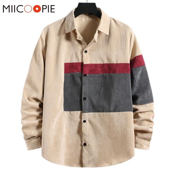 men's corduroy shirt brand autumn business casual patchwork color men shirts regular fit long sleeve oversized streetwear, White;black
men's corduroy shirt brand autumn business casual patchwork color men shirts regular fit long sleeve oversized streetwear, White;black