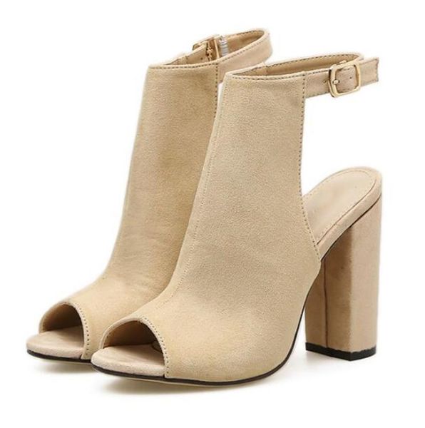 beige black suede high heel ankle boots open toe buckle fashion gladiator sandal boot womans sandals
beige black suede high heel ankle boots open toe buckle fashion gladiator sandal boot womans sandals