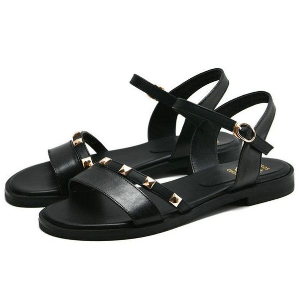 sandals women flat gladiator leather summer shoes woman rome style buckle rivets casual beach sandles plus size 43, Black
sandals women flat gladiator leather summer shoes woman rome style buckle rivets casual beach sandles plus size 43, Black