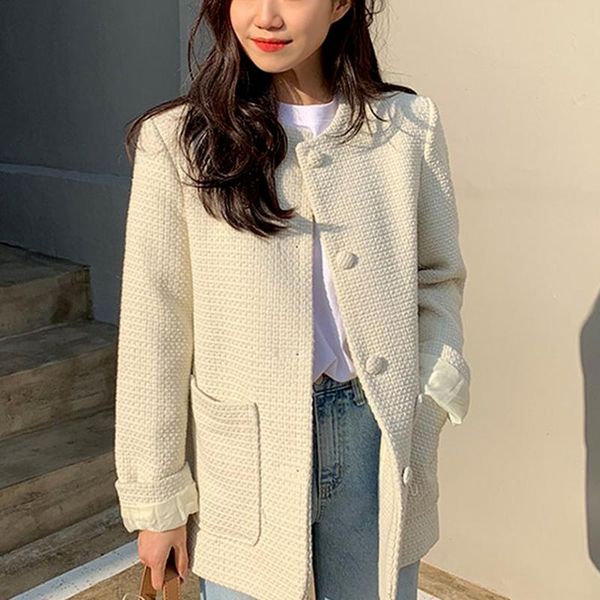women's jackets korean fashion single breasted fall coat woman chic big pockets womens knitted jacket 2021 o-neck solid autumn ropa muj, Black;brown
women's jackets korean fashion single breasted fall coat woman chic big pockets womens knitted jacket 2021 o-neck solid autumn ropa muj, Black;brown