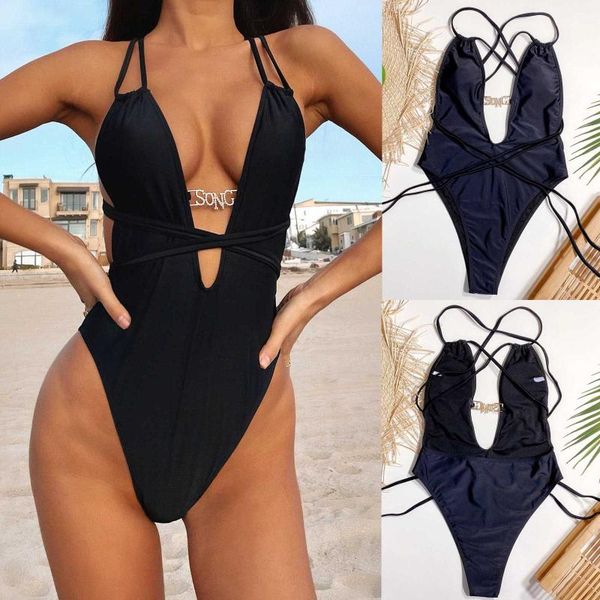 women's swimwear 2021 hollow out deep-v women one piece camisole swimsuit monokini solid colour beach mujer trikini bikini biquini, White;black
women's swimwear 2021 hollow out deep-v women one piece camisole swimsuit monokini solid colour beach mujer trikini bikini biquini, White;black
