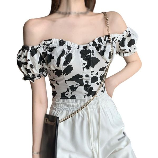 women's blouses & shirts off-the-shoulder short women slim puff sleeve shirt casual streetwear, White
women's blouses & shirts off-the-shoulder short women slim puff sleeve shirt casual streetwear, White
