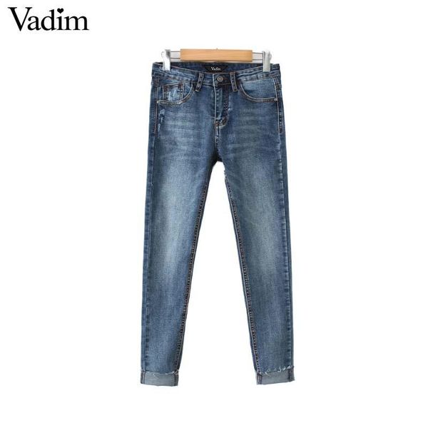 women's jeans vadim women chic solid denim pockets slim fit stretchy pencil pants fringe tassels ankle length trousers pantalones ka472, Blue
women's jeans vadim women chic solid denim pockets slim fit stretchy pencil pants fringe tassels ankle length trousers pantalones ka472, Blue