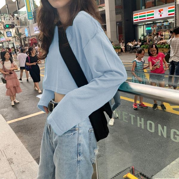 tees women's t-shirtwomen's ins loose 2021 high waist open navel short t-shirt female student long sleeve spring and autumn top, White
tees women's t-shirtwomen's ins loose 2021 high waist open navel short t-shirt female student long sleeve spring and autumn top, White