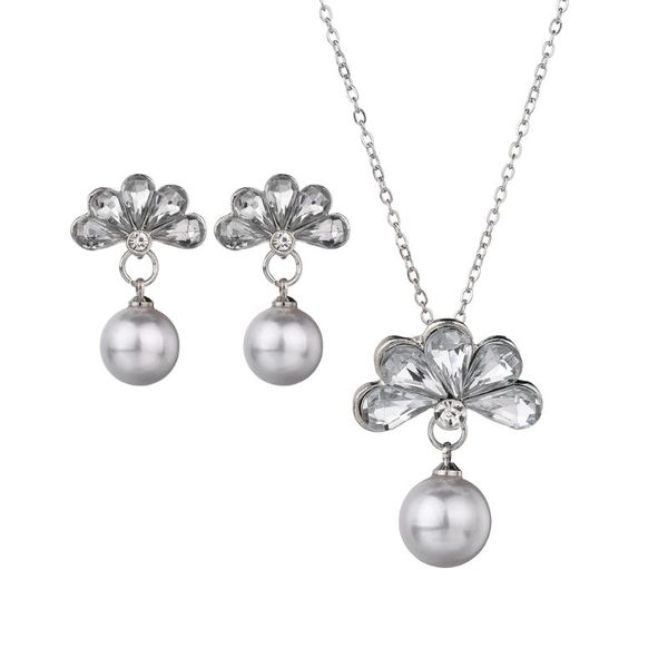 earrings & necklace misscycy fashion silvery colour chains imitation pearl jewelry sets for women party wedding bride crystal earring set, Silver
earrings & necklace misscycy fashion silvery colour chains imitation pearl jewelry sets for women party wedding bride crystal earring set, Silver