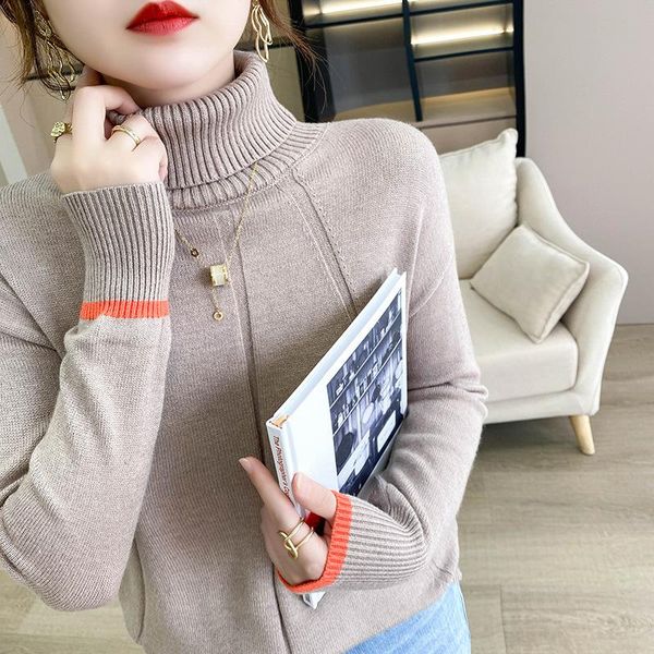 women's sweaters thickened turtleneck sweater autumn and winter style pit strip color sleeve bottoming shirt loose pullover, White;black
women's sweaters thickened turtleneck sweater autumn and winter style pit strip color sleeve bottoming shirt loose pullover, White;black