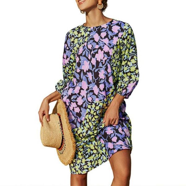 casual dresses floral printed three quarter sleeve strap sundress ladies round neck womens summer 2021 holiday style beach wear dress, Black;gray
casual dresses floral printed three quarter sleeve strap sundress ladies round neck womens summer 2021 holiday style beach wear dress, Black;gray