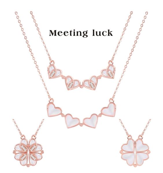 clover necklaces women's one with double-sided love heart clavicle neck chain necklace pendant 44+5cm, Silver
clover necklaces women's one with double-sided love heart clavicle neck chain necklace pendant 44+5cm, Silver