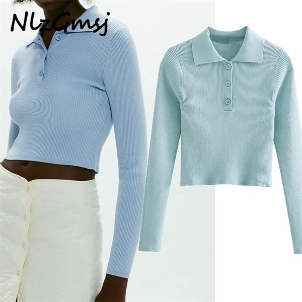 vest women cropped slim sweater high street knit sweaters woman long sleeve polo collar pullover 03 210628, White;black