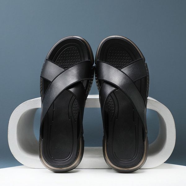 slippers for men to wear out in summer qvxy, Black