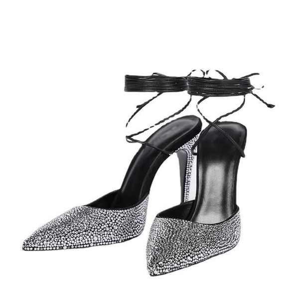 sandals autumn stain crystal chain pumps women's sling back heels point toe paste drill high ankle strap party wedding dress shoes, Black
sandals autumn stain crystal chain pumps women's sling back heels point toe paste drill high ankle strap party wedding dress shoes, Black
