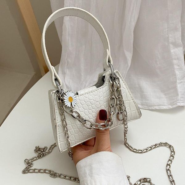 women alligator print handbag chain strap shoulder bag with daisy pendant mini crossbody duffel bags
women alligator print handbag chain strap shoulder bag with daisy pendant mini crossbody duffel bags
