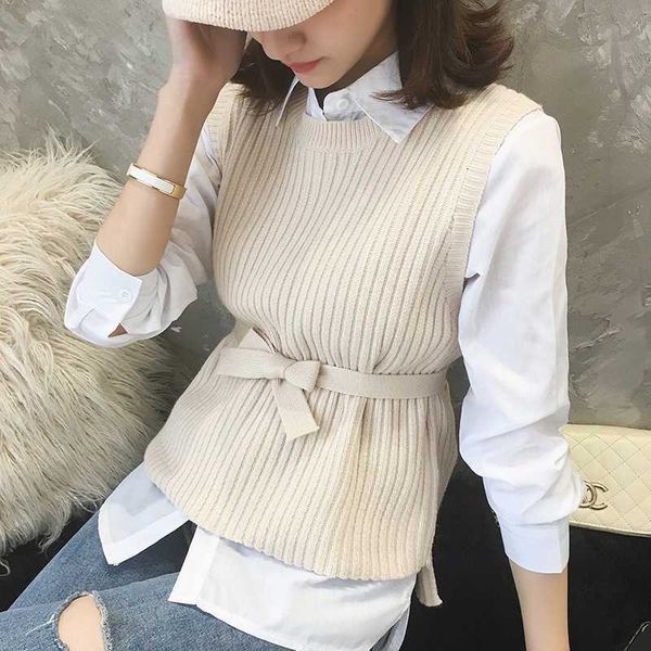 women's vests ljsxls autumn women lace up sweater vest korean fashion womens preppy style o neck pullover casual knitting outerwear fe, Black;white
women's vests ljsxls autumn women lace up sweater vest korean fashion womens preppy style o neck pullover casual knitting outerwear fe, Black;white
