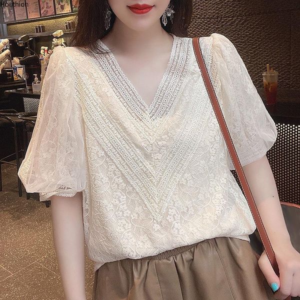 women's blouses & shirts chiffon slim blouse casual shirt fashion lace solid color short sleeve v-neck summer houthion, White
women's blouses & shirts chiffon slim blouse casual shirt fashion lace solid color short sleeve v-neck summer houthion, White