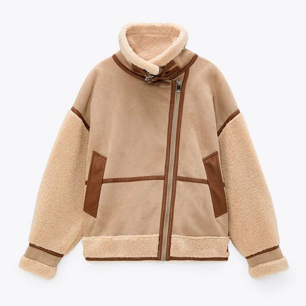 women's jackets winter women thick warm vintage patchwork suede lambswool biker coat chic loose faux leather outwear female overcoat, Black;brown
women's jackets winter women thick warm vintage patchwork suede lambswool biker coat chic loose faux leather outwear female overcoat, Black;brown