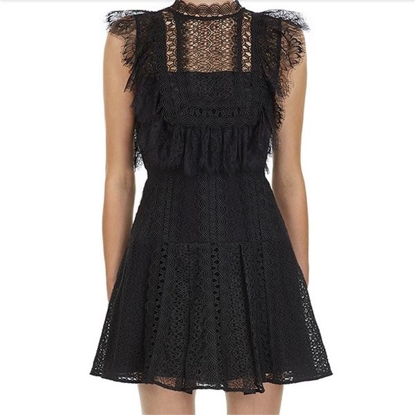 self portrait black lace mini dress women tassel sleeveless summer stand neck hollow out floral embroidery 210603, Black;gray
self portrait black lace mini dress women tassel sleeveless summer stand neck hollow out floral embroidery 210603, Black;gray