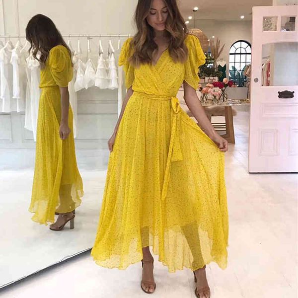 summer designer woman maxi deep v-neck high waist sashes dot yellow long dress holiday vacation vestidos, Black;gray
summer designer woman maxi deep v-neck high waist sashes dot yellow long dress holiday vacation vestidos, Black;gray