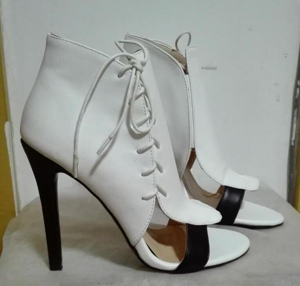 est smooth white leather women open toe sandals black straps ladies lace up side high heels female fashion dress shoes
est smooth white leather women open toe sandals black straps ladies lace up side high heels female fashion dress shoes