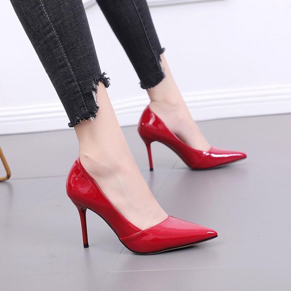 dress shoes patent leather pumps women high heels office red pointed toe stiletto ladies party wedding chaussure femme, Black
dress shoes patent leather pumps women high heels office red pointed toe stiletto ladies party wedding chaussure femme, Black