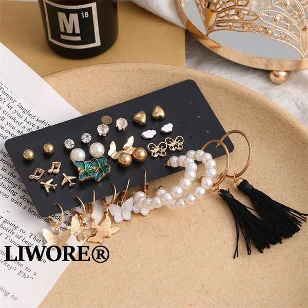 hoop & huggie liwore vintage butterfly pearl earrings set women's gold round tassel stud earrings2021 trend jewelry, Golden;silver
hoop & huggie liwore vintage butterfly pearl earrings set women's gold round tassel stud earrings2021 trend jewelry, Golden;silver