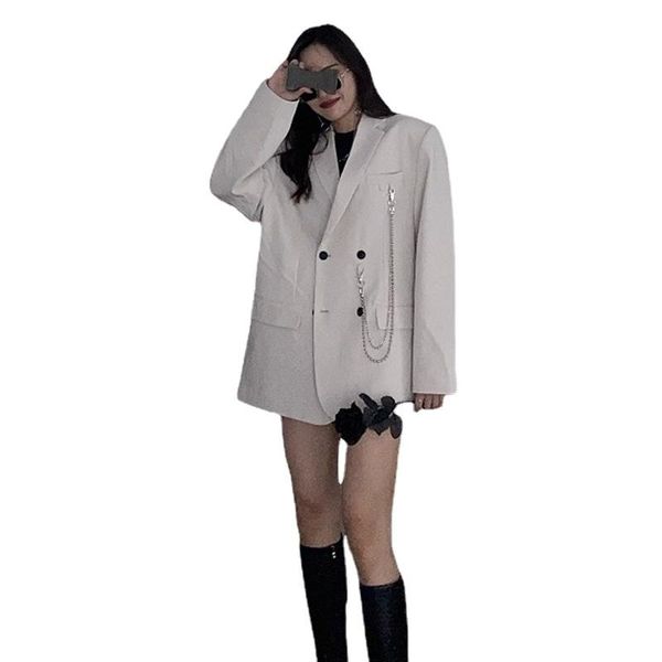 women's suits & blazers 2021 fashion autumn and winter women chic white blazer street ladies suit double breasted female motorcycle off, White;black
women's suits & blazers 2021 fashion autumn and winter women chic white blazer street ladies suit double breasted female motorcycle off, White;black