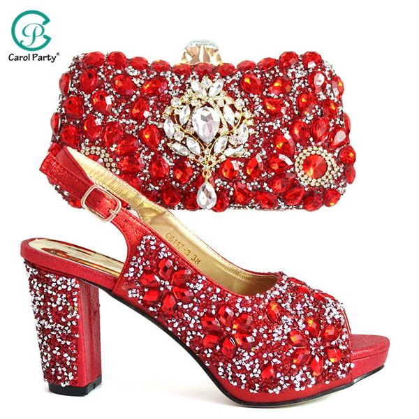 dress shoes red color nigerian and matching bag ladies italian design set decorated with rhinestone, Black
dress shoes red color nigerian and matching bag ladies italian design set decorated with rhinestone, Black