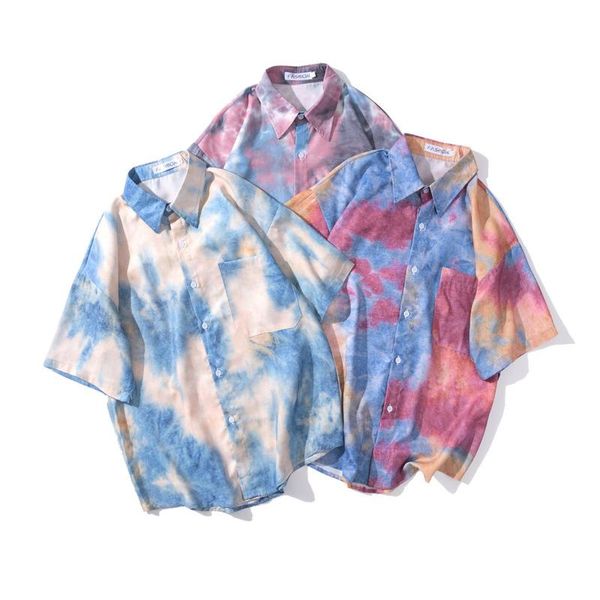 summer tie-dye shirt men's fashion cotton casual men streetwear hawaiian wild loose short-sleeved mens s-2xl shirts, White;black
summer tie-dye shirt men's fashion cotton casual men streetwear hawaiian wild loose short-sleeved mens s-2xl shirts, White;black
