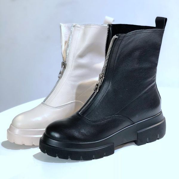 boots 2021 shoes women genuine leather fashion handmade cow front zipper platform short 2 colors black
boots 2021 shoes women genuine leather fashion handmade cow front zipper platform short 2 colors black