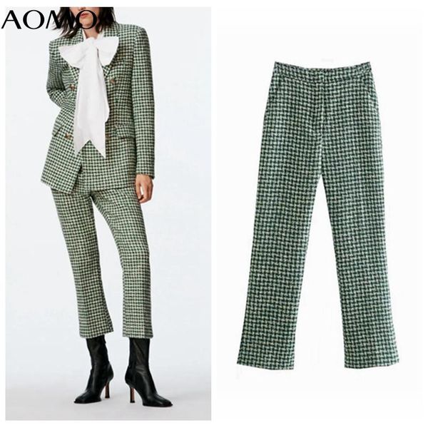 women's pants & capris aomo 2021 winter women green tweed suit trousers pockets office lady elegant pantalon 3h867a, Black;white
women's pants & capris aomo 2021 winter women green tweed suit trousers pockets office lady elegant pantalon 3h867a, Black;white