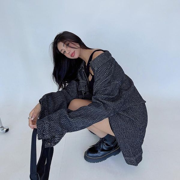 women's jackets tvvovvin loose casual long sleeve denim goth jacket jaket women autumn winter fashion korean plus size tunic k1il, Black;brown
women's jackets tvvovvin loose casual long sleeve denim goth jacket jaket women autumn winter fashion korean plus size tunic k1il, Black;brown