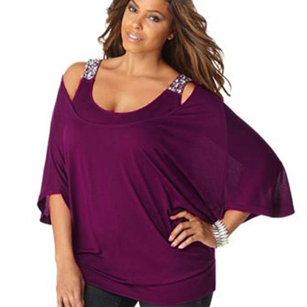 women's t-shirt jaycosin t shirt women 3/4 sleeve solid plus size 3xl loose off-shoulder bling camisetas mujer 20feb11, White
women's t-shirt jaycosin t shirt women 3/4 sleeve solid plus size 3xl loose off-shoulder bling camisetas mujer 20feb11, White
