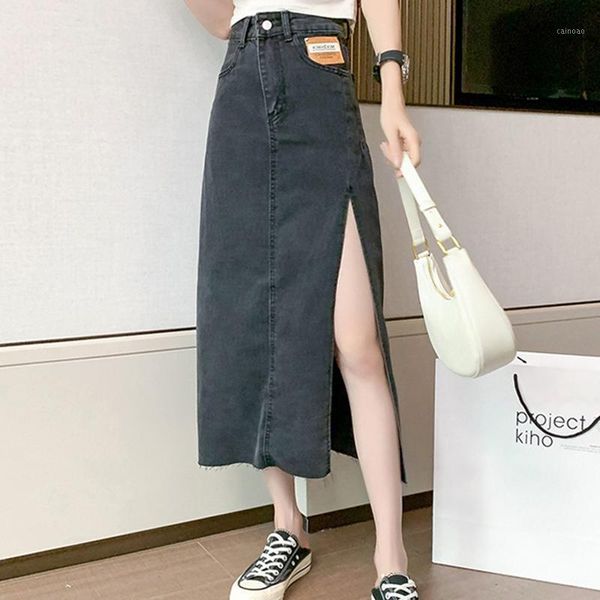 skirts high-waisted denim skirt women's mid-length style 2021 thin split hip a-line, Black
skirts high-waisted denim skirt women's mid-length style 2021 thin split hip a-line, Black