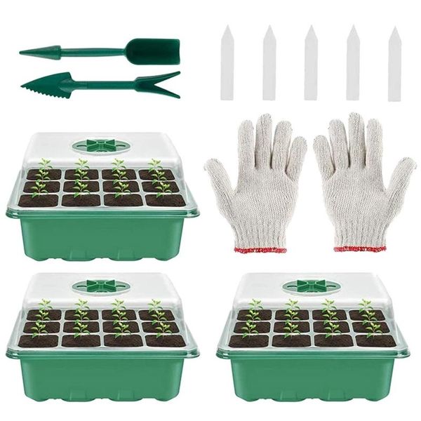 12-cell seed propagator tray with adjustable vents, mini grower nursery for seeds growing plant starter planters & pots
12-cell seed propagator tray with adjustable vents, mini grower nursery for seeds growing plant starter planters & pots