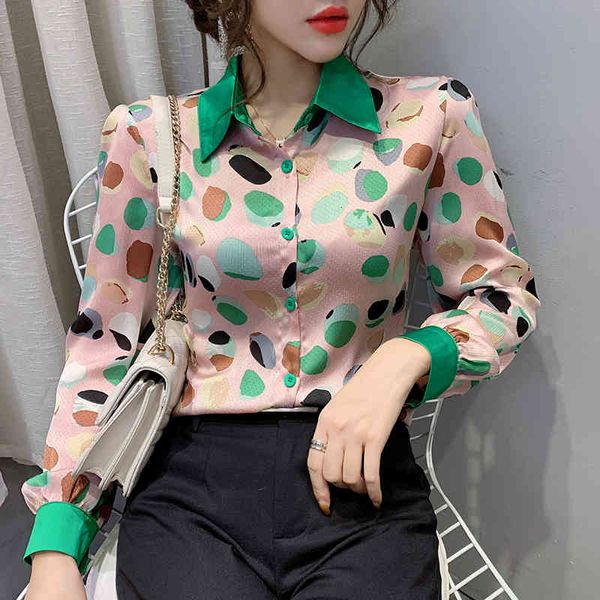 women's blouses & shirts fashion korean clothes patchwork print dot blouse women shirt spring summer chiffon long sleeve ropa muje, White
women's blouses & shirts fashion korean clothes patchwork print dot blouse women shirt spring summer chiffon long sleeve ropa muje, White