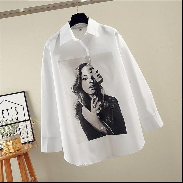 oversized spring autumn loose character women shirt printing long sleeve blusas mujer, White
oversized spring autumn loose character women shirt printing long sleeve blusas mujer, White