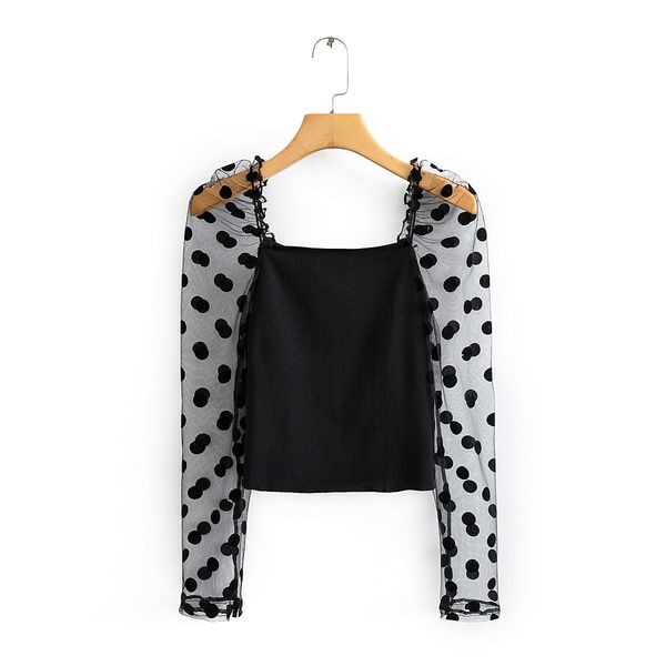women's t-shirt tshirts dot print slim mesh sleeve tshirt casual t shirts cropped cool tees hipster streetwear rr5e, White
women's t-shirt tshirts dot print slim mesh sleeve tshirt casual t shirts cropped cool tees hipster streetwear rr5e, White