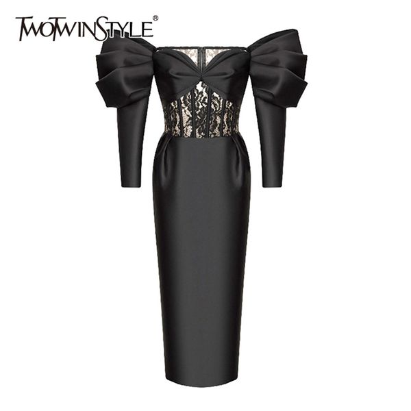 black patchwork lace dress for women slash neck puff long sleeve high waist slim midi dresses female fashion 210520, Black;gray
black patchwork lace dress for women slash neck puff long sleeve high waist slim midi dresses female fashion 210520, Black;gray