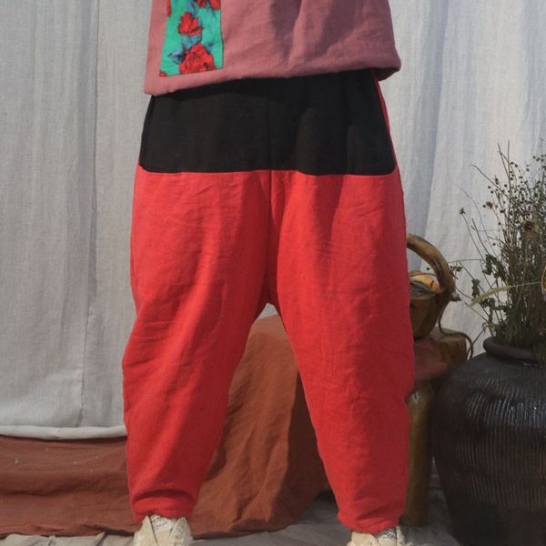 johnature full length retro patchwork elastic waist warm harem pants autumn winter loose leisure all-amtch women pants 210521, Black;white
johnature full length retro patchwork elastic waist warm harem pants autumn winter loose leisure all-amtch women pants 210521, Black;white