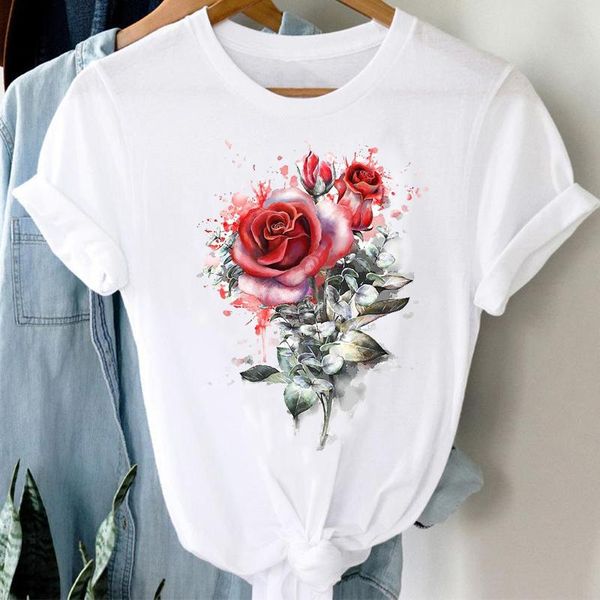women's t-shirt t-shirts women watercolor flower cute love cartoon trend valentine clothes graphic tshirt lady print female tee, White
women's t-shirt t-shirts women watercolor flower cute love cartoon trend valentine clothes graphic tshirt lady print female tee, White