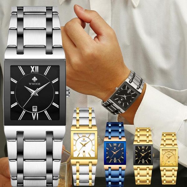 wristwatches relogio masculino wwoor square casual business mens watches full steel quartz clock waterproof wrist watch men, Slivery;brown
wristwatches relogio masculino wwoor square casual business mens watches full steel quartz clock waterproof wrist watch men, Slivery;brown