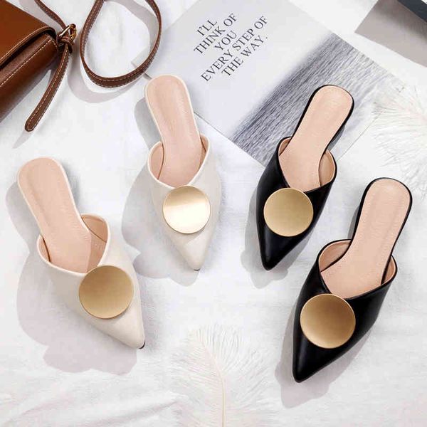 flip flop summer fashion baotou slipper slippers women's pointed flat lazy wear a pedal mules shoes, Black
flip flop summer fashion baotou slipper slippers women's pointed flat lazy wear a pedal mules shoes, Black