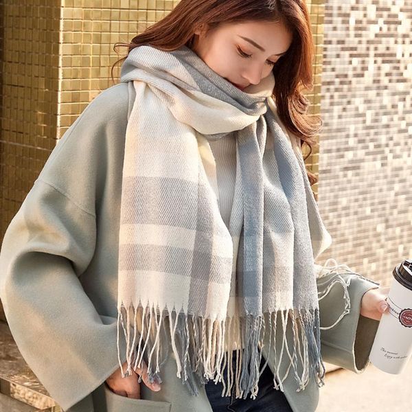 scarves 2021 autumn winter female plaid scarf women fashion wide lattices long shawl wrap blanket warm tippet, Blue;gray
scarves 2021 autumn winter female plaid scarf women fashion wide lattices long shawl wrap blanket warm tippet, Blue;gray