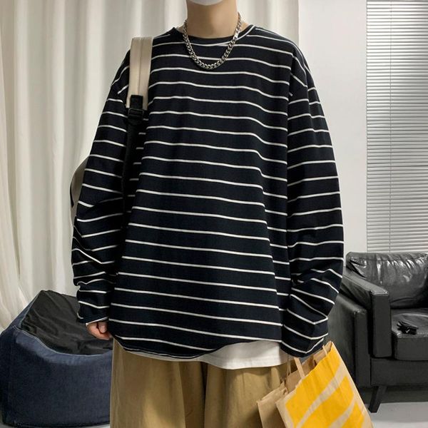 men's t-shirts sleeve long men oversize o-neck casual t shirt spring autumn loose tee, White;black
men's t-shirts sleeve long men oversize o-neck casual t shirt spring autumn loose tee, White;black