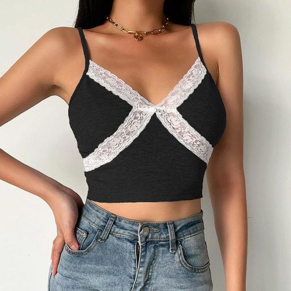 patchwork lace sleeveless womens cami crop summer v neck backless camis tees fashion streetwear casual vest, White
patchwork lace sleeveless womens cami crop summer v neck backless camis tees fashion streetwear casual vest, White