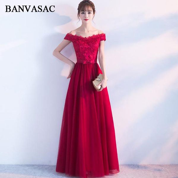 party dresses banvasac boat neck lace appliques a line long evening off the shoulder bow sash backless prom gowns, White;black
party dresses banvasac boat neck lace appliques a line long evening off the shoulder bow sash backless prom gowns, White;black