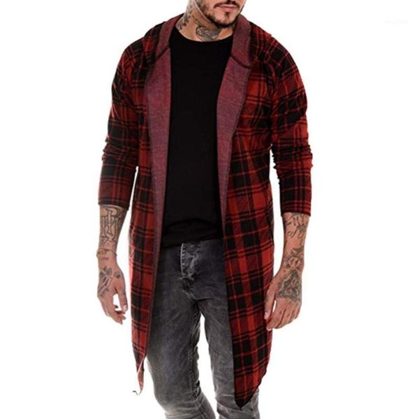 autumn winter fashion men's long trench coat casual plaid outdoor sleeve men hooded shirt outwear jackets, Black;brown
autumn winter fashion men's long trench coat casual plaid outdoor sleeve men hooded shirt outwear jackets, Black;brown