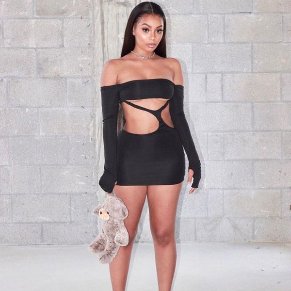 casual dresses slash neck hollow out women mini dress solid party clubwear 2021 long sleeve female outifits, Black;gray
casual dresses slash neck hollow out women mini dress solid party clubwear 2021 long sleeve female outifits, Black;gray