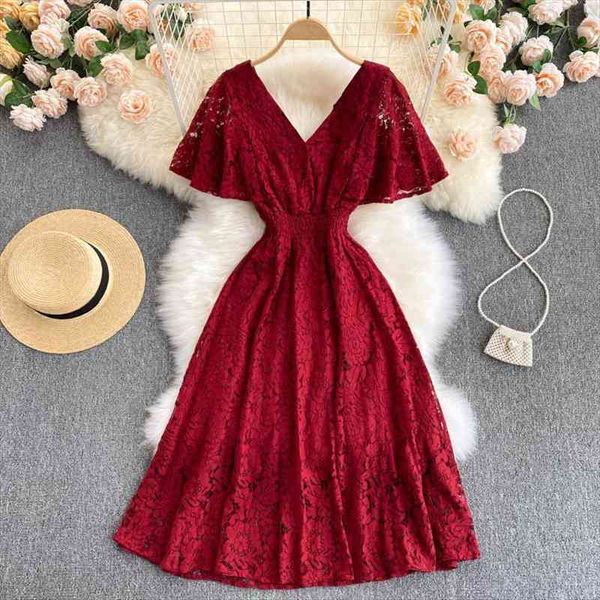 summer red blue yellow womens dress lace v neck short sleeve high waist a line vestidos female elegant vacation, Black;gray
summer red blue yellow womens dress lace v neck short sleeve high waist a line vestidos female elegant vacation, Black;gray