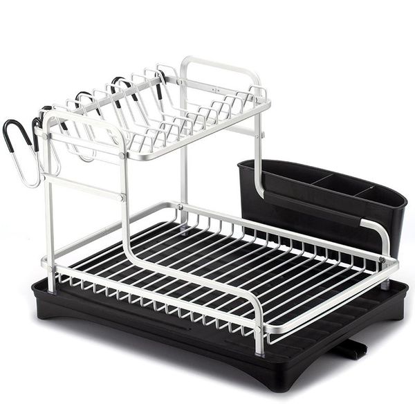kitchen storage & organization silver aluminum alloy dish rack drainer drying shelf tray over sink utensil holder drain
kitchen storage & organization silver aluminum alloy dish rack drainer drying shelf tray over sink utensil holder drain